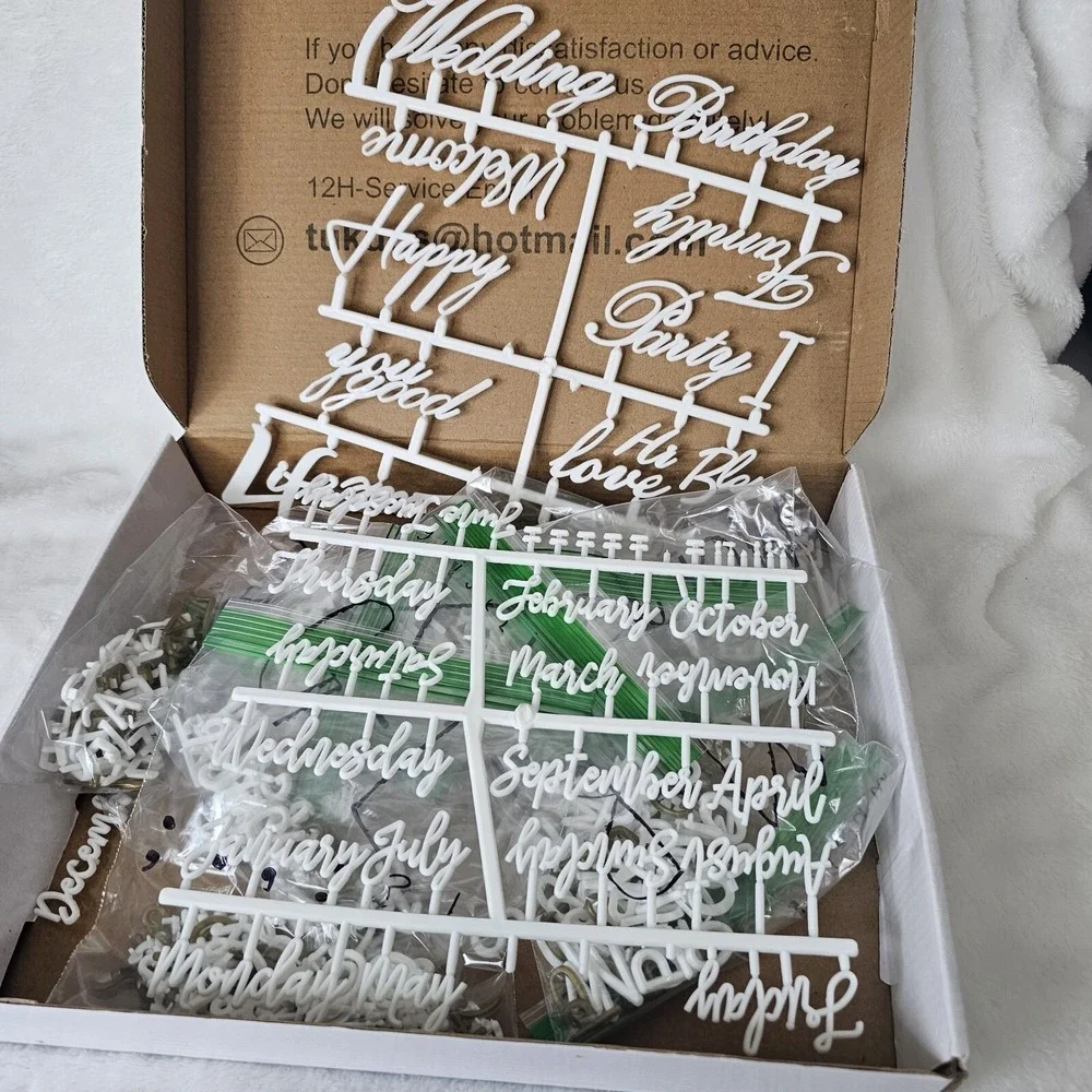 White Letters For Felt Board English Alphabet Numbers Months, NO BOARD‎ INCLUDED